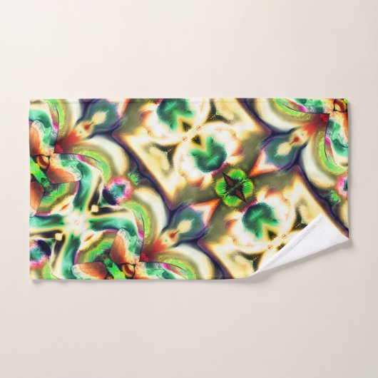 Grün und farbig mit grobem Glas-Stil Badhandtuch Set (Handtuch)