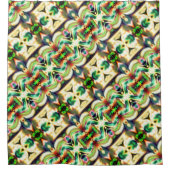 Grün und farbig mit grobem Glas-Stil Duschvorhang (Vorderseite)