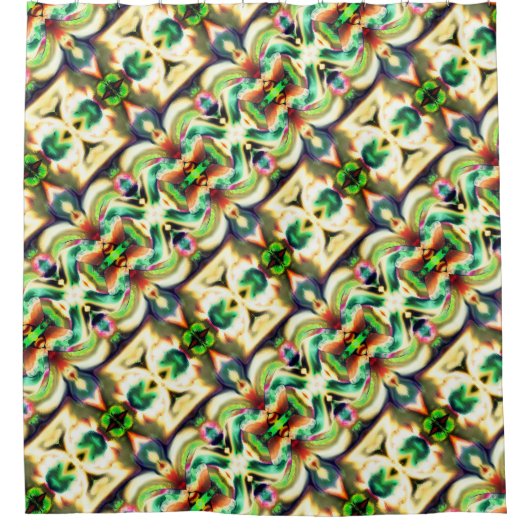 Grün und farbig mit grobem Glas-Stil Duschvorhang (Vorderseite)