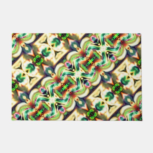 Grün und farbig mit grobem Glas-Stil Fußmatte (Vorderseite)