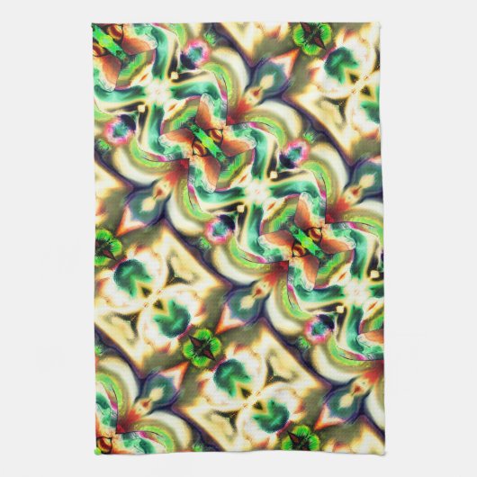 Grün und farbig mit grobem Glas-Stil Geschirrtuch (Vertikal)