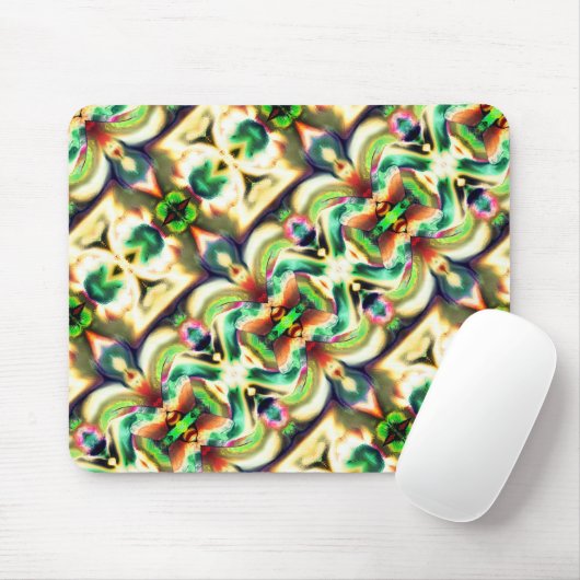 Grün und farbig mit grobem Glas-Stil Mousepad (Mit Mouse)
