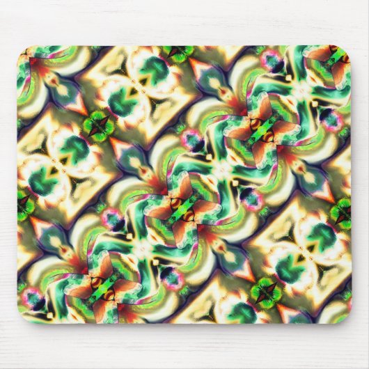 Grün und farbig mit grobem Glas-Stil Mousepad (Vorne)