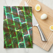 Grün und gefärbt, Kratzer und Wandeffekt Geschirrtuch (Viertel Falte)