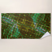 Grün und gefärbt, Kratzer und Wandeffekt Strandtuch (Vorderseite)