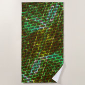 Grün und gefärbt, Kratzer und Wandeffekt Strandtuch (Vorderseite)