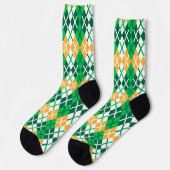Grün und Gelb Argyle  Socken (Linkes Detail)