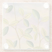 Grün und Gelb Blätter im Hintergrund Glasuntersetzer (Rückseite)