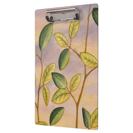 Grün und Gelb Blätter im Hintergrund Klemmbrett (Links)