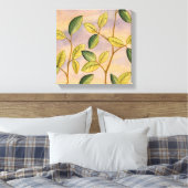 Grün und Gelb Blätter im Hintergrund Leinwanddruck (Insitu (Schlafzimmer))
