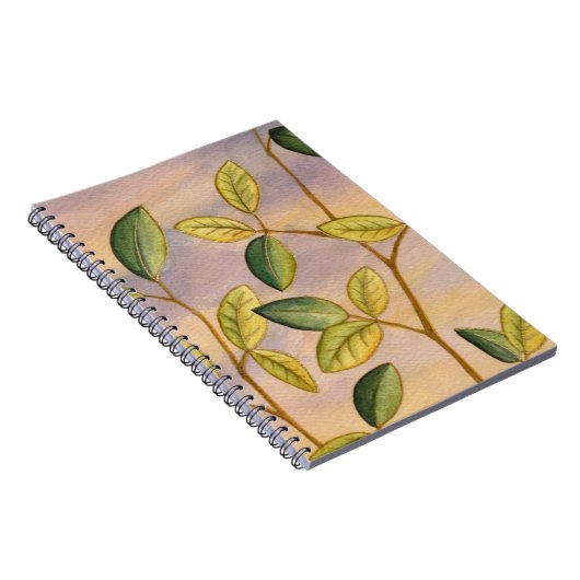 Grün und Gelb Blätter im Hintergrund Notizblock (Rechte Seite)