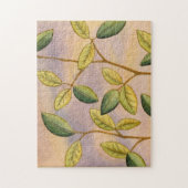 Grün und Gelb Blätter im Hintergrund Puzzle (Vertikal)