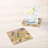 Grün und Gelb Blätter im Hintergrund Rechteckiger Pappuntersetzer (Vor Ort)