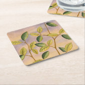 Grün und Gelb Blätter im Hintergrund Rechteckiger Pappuntersetzer (angewinkelt)
