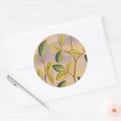 Grün und Gelb Blätter im Hintergrund Runder Aufkleber (Umschlag)