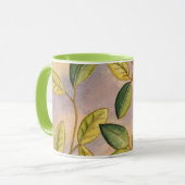 Grün und Gelb Blätter im Hintergrund Tasse (Vorderseite Links)