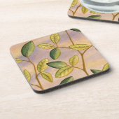 Grün und Gelb Blätter im Hintergrund Untersetzer (Linke Seite)