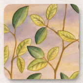 Grün und Gelb Blätter im Hintergrund Untersetzer (Vorderseite)