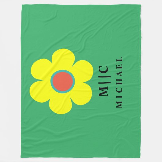 Grün und Gelb, einfach, modern Fleecedecke (Vorderseite)