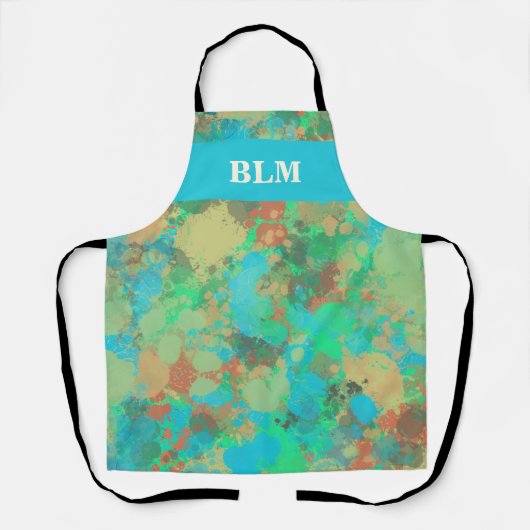 Grün und Gelb fallen in modernes abstraktes Design Schürze (Vorderseite)