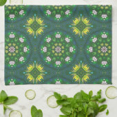 Grün und gelb floral geschirrtuch (Gefaltet)