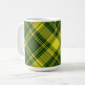 Grün und Gelb Kariert (geknickt) Kaffeetasse (Vorderseite Links)