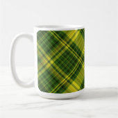Grün und Gelb Kariert (geknickt) Kaffeetasse (Links)
