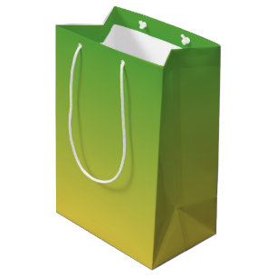 Grün und Gelb Mittlere Geschenktüte
