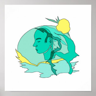 grün und gelb poster