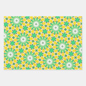 Grün und Gelb Star Abstrakt Geschenkpapier Set (Vorderseite 3)