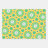 Grün und Gelb Star Abstrakt Geschenkpapier Set (Vorderseite 2)