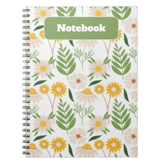 Grün und Gelb Wildblume Notizblock