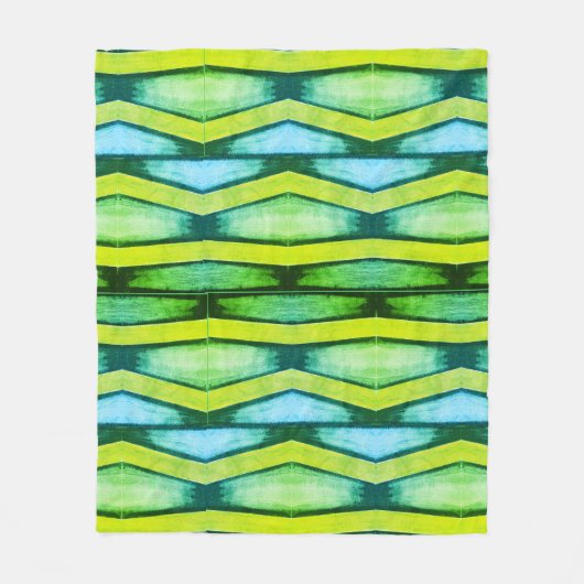 grün und gelb Zickzack Fleecedecke (Vorderseite)