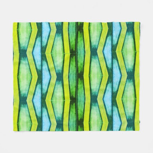 grün und gelb Zickzack Fleecedecke (Vorderseite (Horizontal))