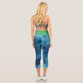 Grün und gemischte Farbe Capri Leggings (Rückseite)