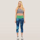 Grün und gemischte Farbe Capri Leggings (Vorderseite)