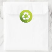 Grün und Gerecycelt sein Runder Aufkleber (Tasche)