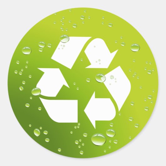Grün und Gerecycelt sein Runder Aufkleber (Vorderseite)