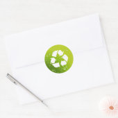 Grün und Gerecycelt sein Runder Aufkleber (Umschlag)