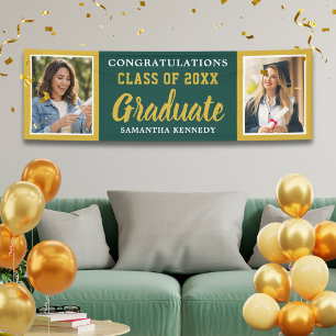Grün und Gold 2 Foto Herzlichen Glückwunsch zum Ab Banner