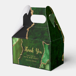 Grün und Gold Achat Geburtstags-Dankeschön Geschenkschachtel