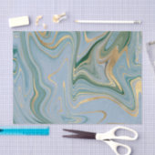 Grün und Gold-Agate/Marmor 2 Seidenpapier (Handwerk)