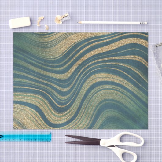 Grün und Gold-Agate/Marmor Seidenpapier (Handwerk)