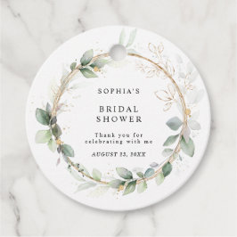 Grün und Gold: Baby- oder Hochzeitsdusche Geschenkanhänger