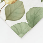 Grün und Gold Blätter. Muster Fleecedecke (Ecke)