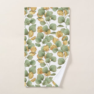 Grün und Gold Blätter. Muster Handtuch