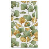 Grün und Gold Blätter.  Muster Kleine Geschenktüte (Rückseite)