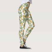 Grün und Gold Blätter. Muster Leggings (Rechts)