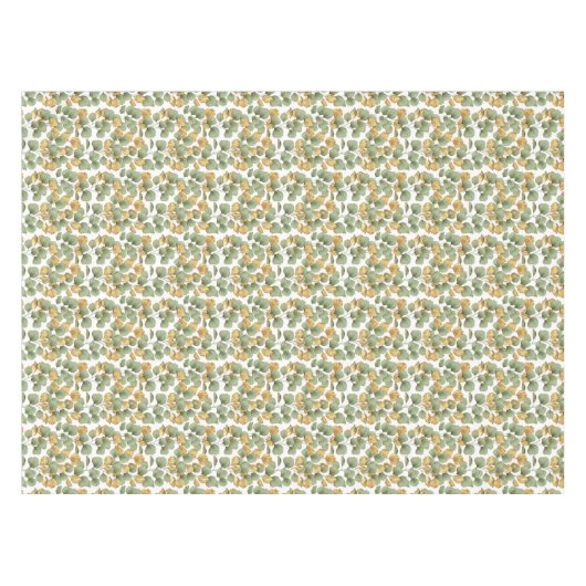 Grün und Gold Blätter. Muster Tischdecke (Vorderseite (Horizontal))