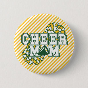Grün und Gold Cheer Mom Button